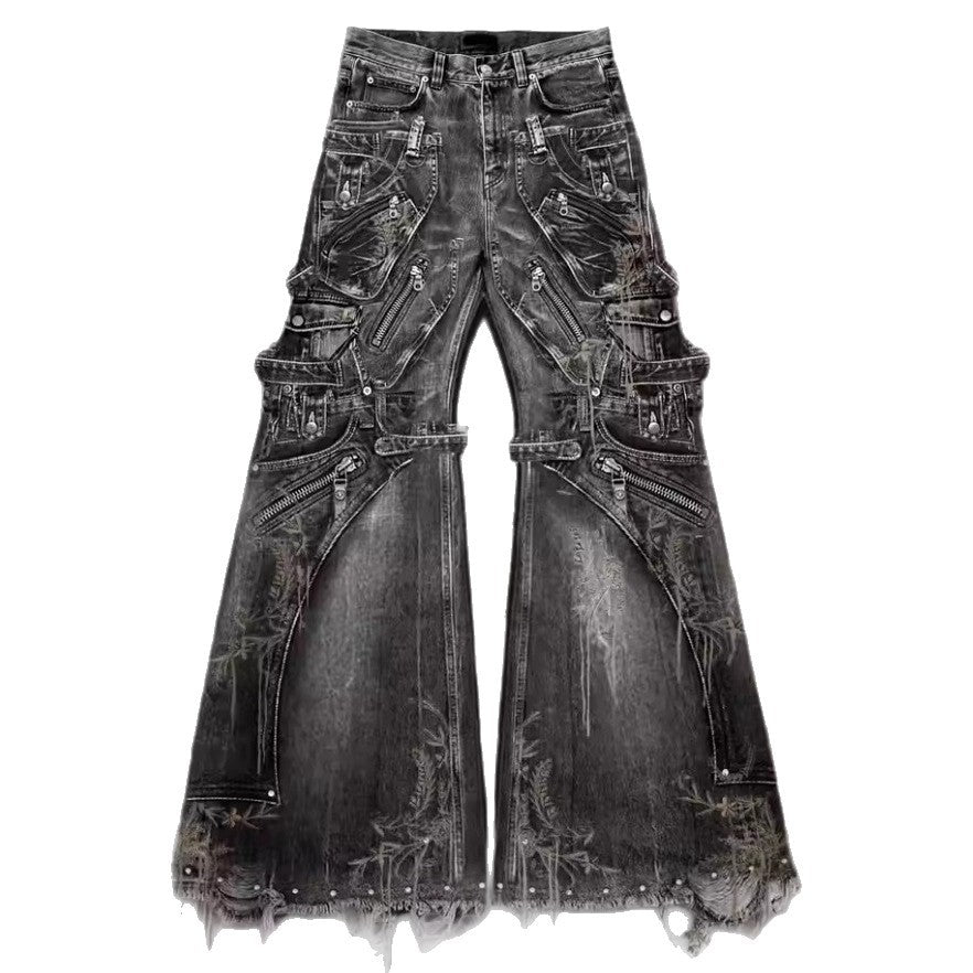 American Heavy-duty Wide-leg Jeans For Men