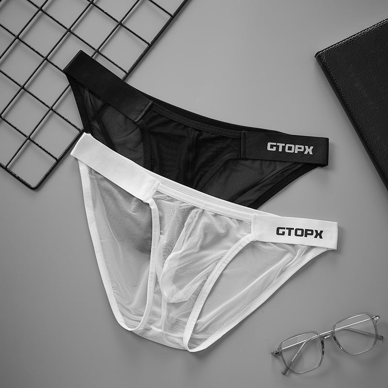 Men's Belt Thin Ice Silk Underwear With Full Mesh On Both Sides