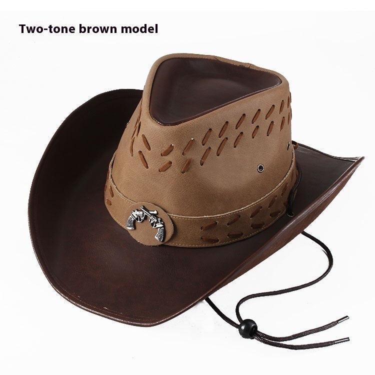 Men's Hat Wide Brim Western Cowboy Hat Sun Protection