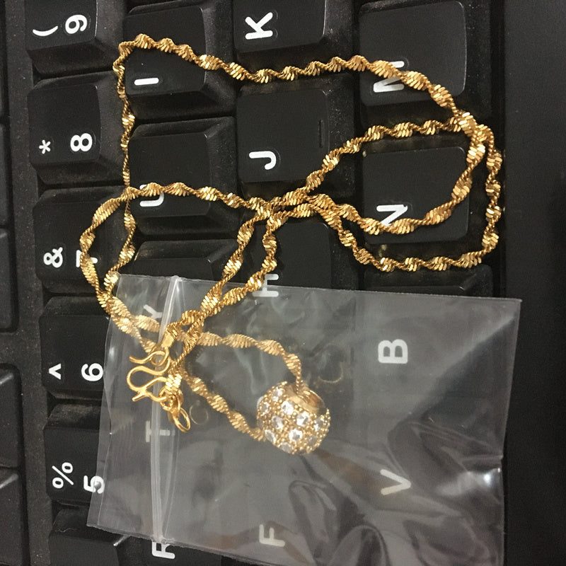 High-end Atmosphere Necklace 24k Gold Plated Bead Necklace