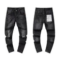 American High Street Hole & Patch Trendy Retro Straight Jeans