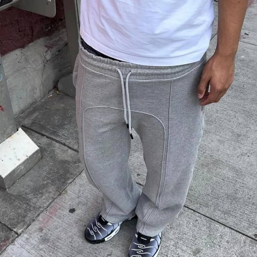 Elastic Drawstring Trouser Leg Zipper Man