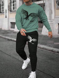 Men's Printed Casual Sports Long-sleeved Sweater