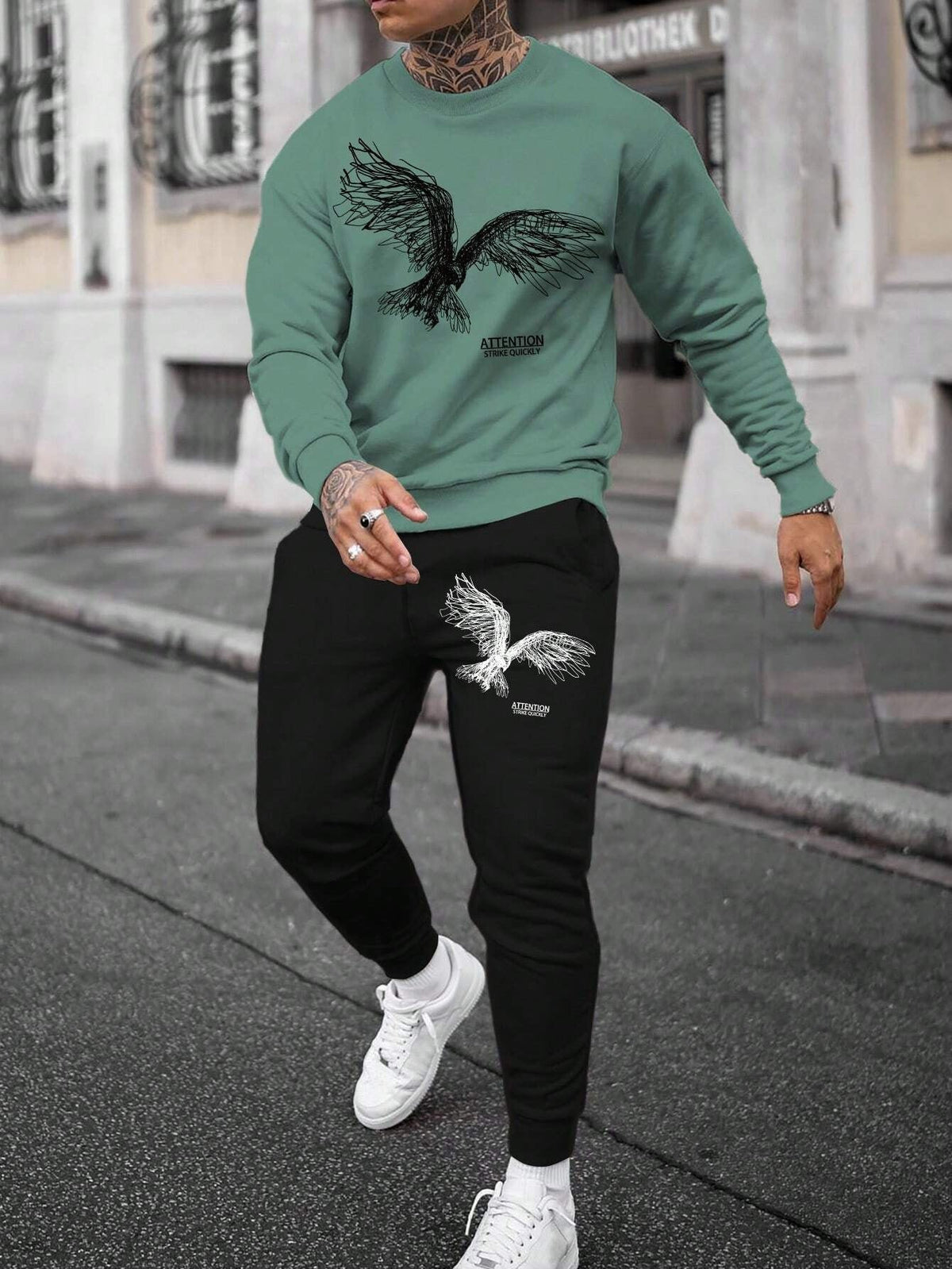 Men's Printed Casual Sports Long-sleeved Sweater