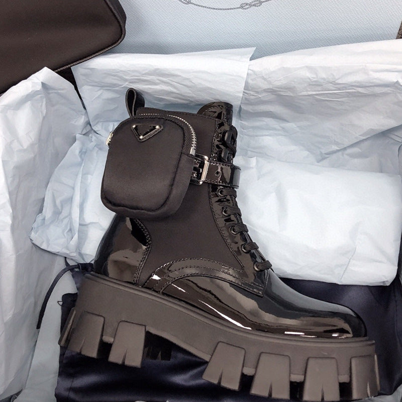 New Thick-soled High-rise Sponge Cake Leather British Martin Boots