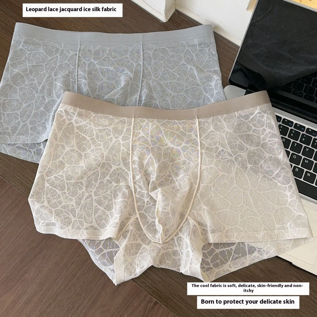 Thin Lace Leopard Jacquard Men's Underwear
