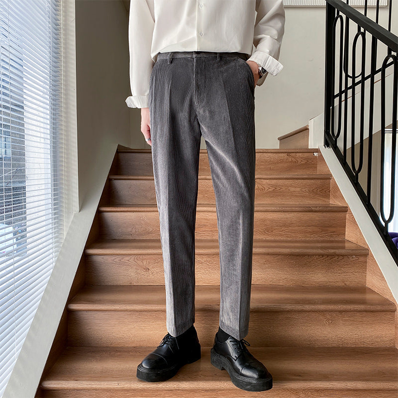 Non-ironing All-matching Lightly Mature Boys Straight-leg Pants Trousers