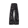 Deconstructed Rivet Machete Jeans Men's Retro Wide Leg Mop Pants