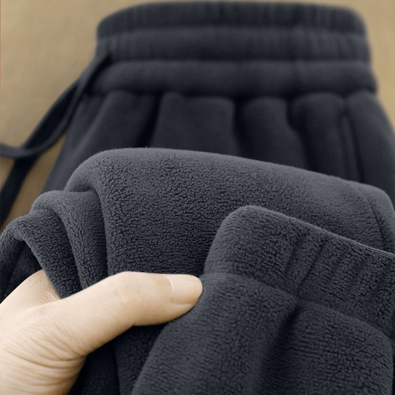 Men's Double-sided Fleece Jogger Pants With Drawstring And Extra-thick Lining