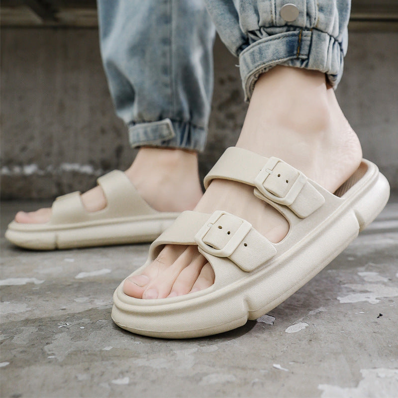 Mens Fashion Simple Solid Color Thick Bottom Sandals