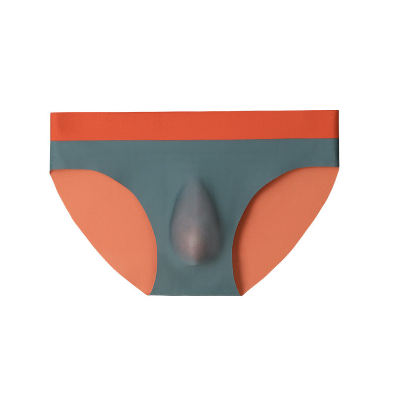 Men's Ice Silk Seamless Color Matching Sports Shorts