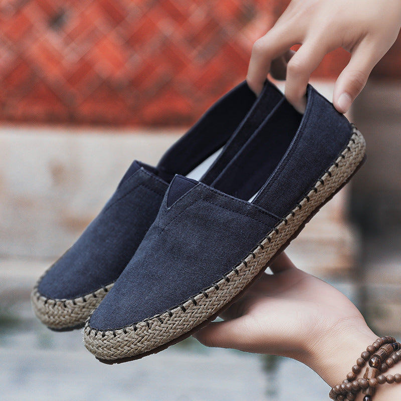Summer Breathable Canvas Slip-on Lofter Men's Casual Linen Cloth Shoes