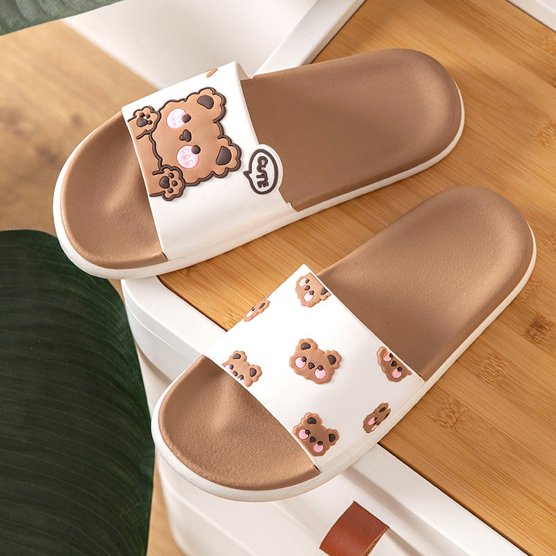 Cute Cartoon Bear Slippers For Men And Women New Non-slip