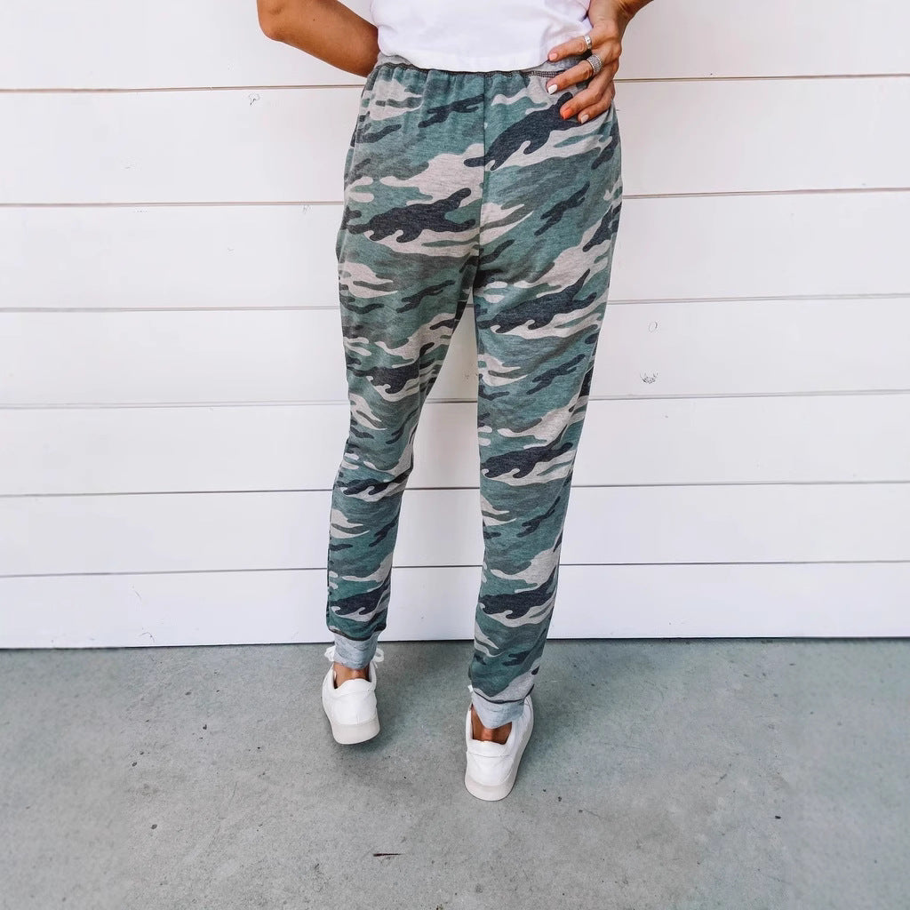 Fashionable Leopard Print Irregular Pattern Casual Pants