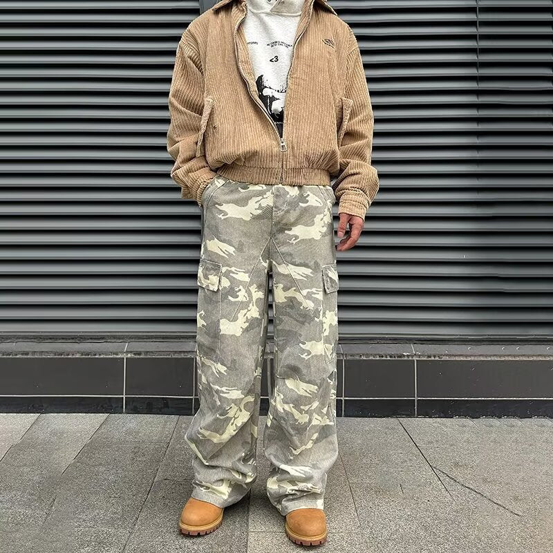 Men's Fashionable Camouflage Jeans For Spring And Autumn