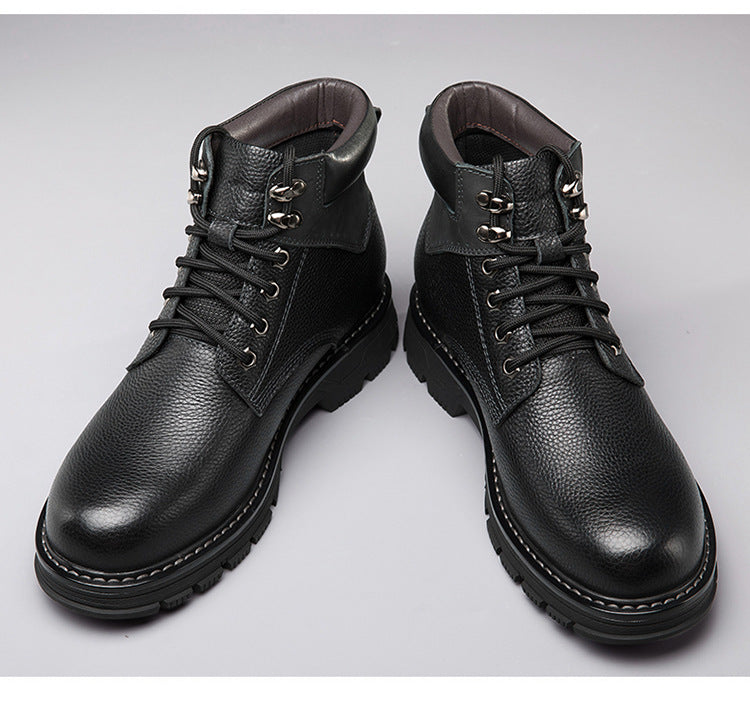 Winter Leather Martin Boots Men's Shoes High Top British