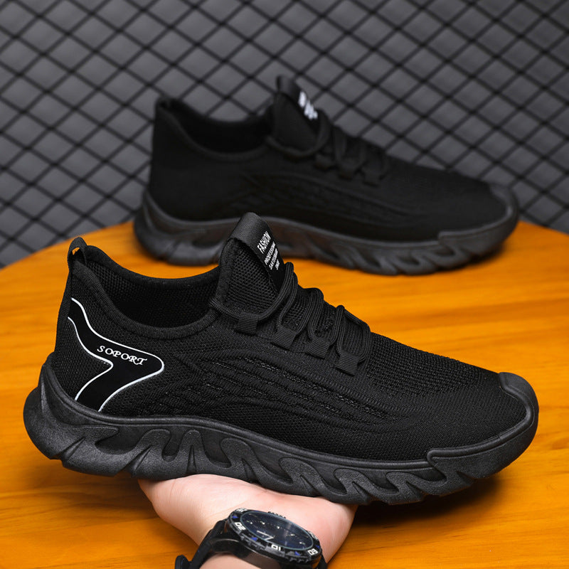 Spring New Breathable Thin Mesh Flyknit Casual Versatile Men's Sneakers