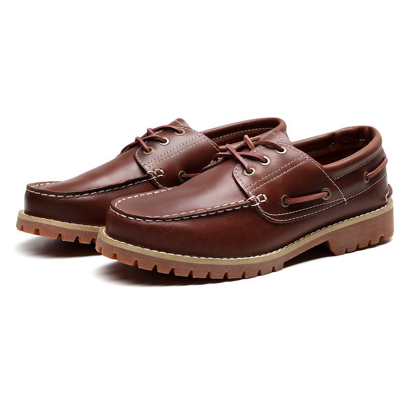 First Layer Cowhide Low Top Classic British Casual Pumps Men