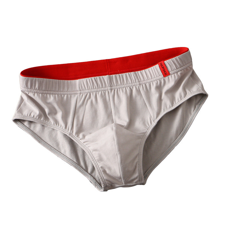 Pure Color Cotton Triangle Low Waist Breathable Men's Underwear Triangle