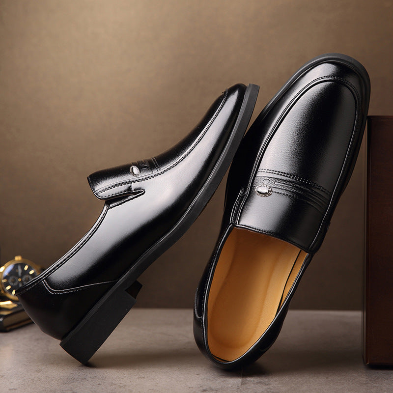 Inner Height Increasing Leather Shoes Men's Plus Size