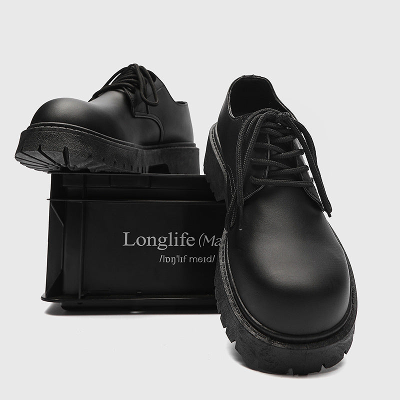 Niche British Casual Men's Shoes Thick Bottom Increased