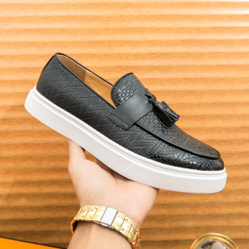 Casual Fashion Men's Plus Size Fringed Leather Shoes