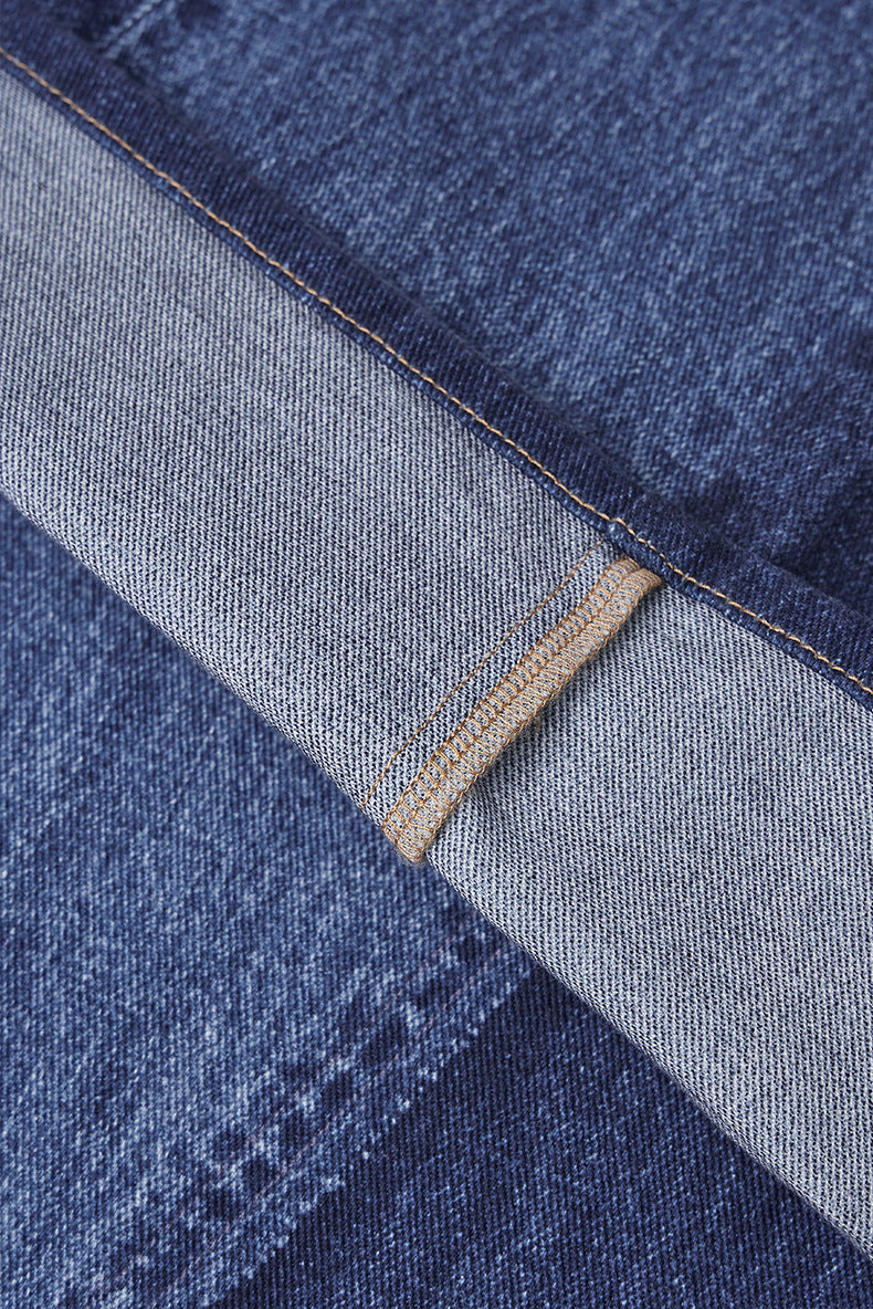 Men's Patchwork Cut Digital Printing Jeans