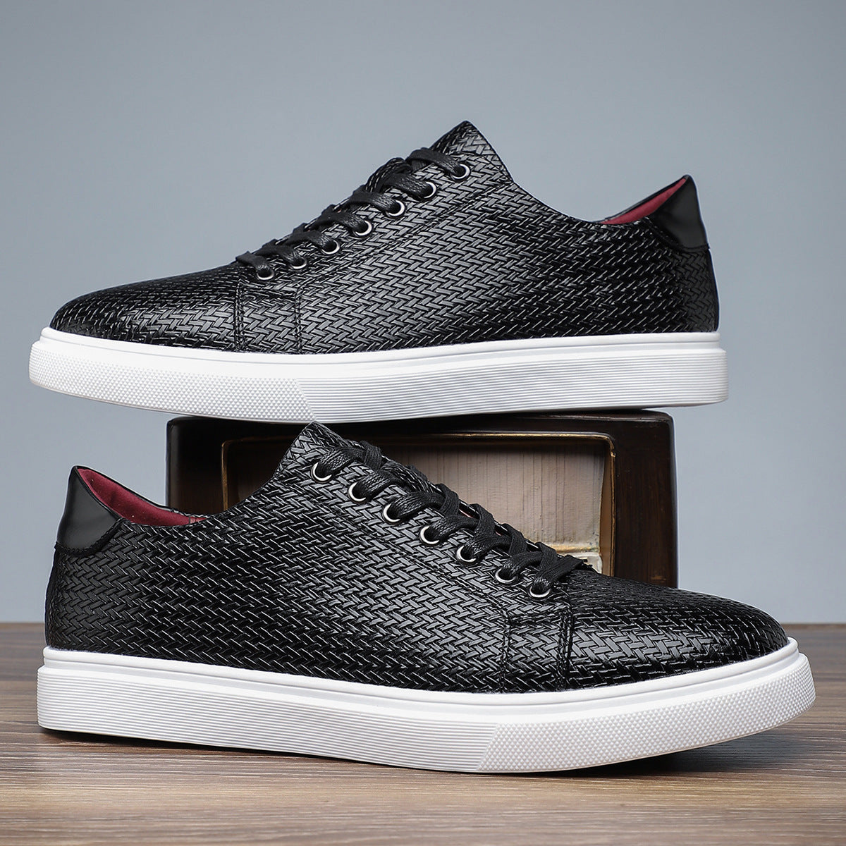 British Style Comfortable Breathable Men's Leather Shoes Low-top Flat Business