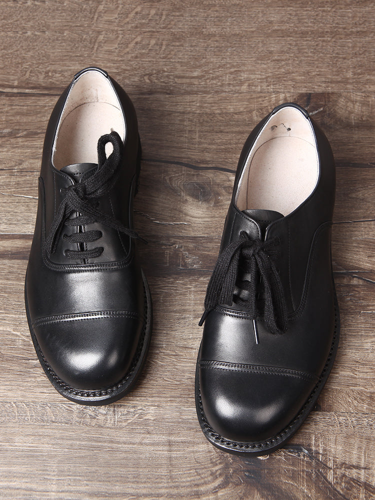 Three Connector Lace-up Leather Shoes