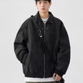 American Retro Lapels Leather Men's Casual Jacket