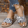 Plus Size Women's All-Match Platform Sandals Temu Simple Elegant Beach Sandals Flowers