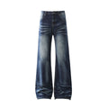 Men's American-style Retro Washed White Straight Jeans