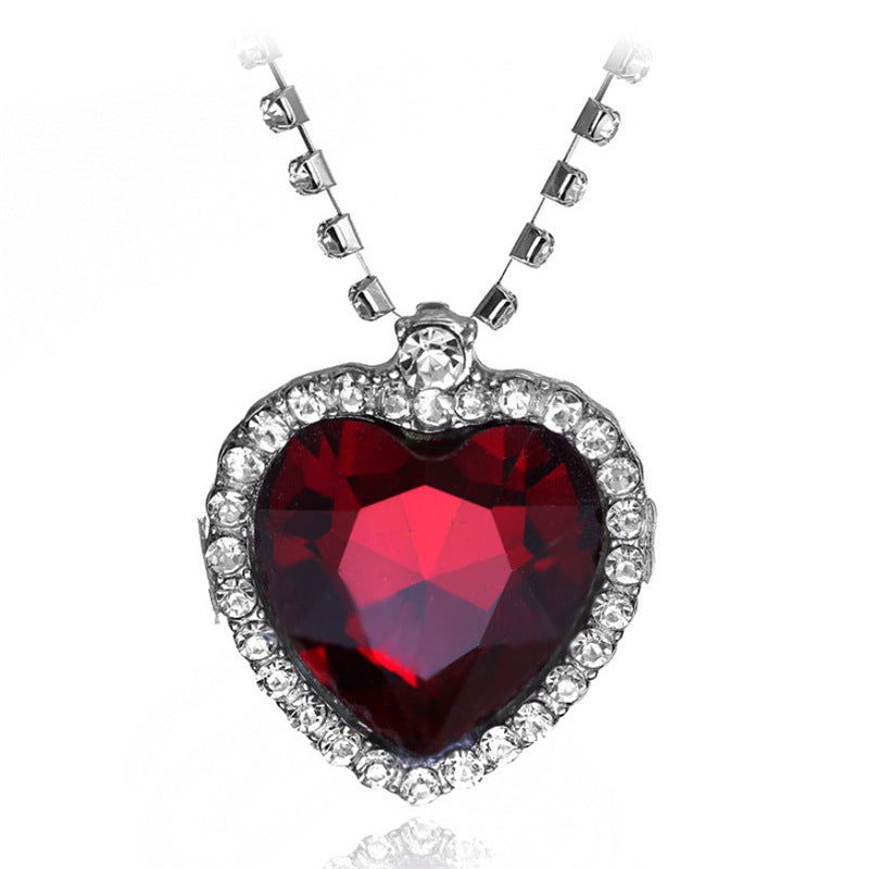 Love Sweater Chain Crystal Heart Titanic Ocean