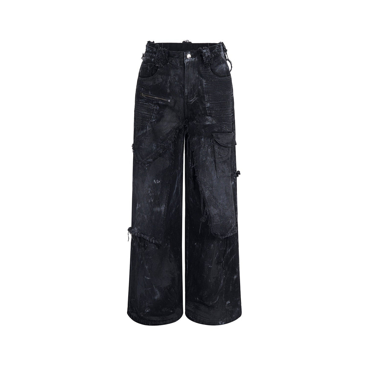 American High Street Fake Two-piece Hand-painted Double-layer Trousers