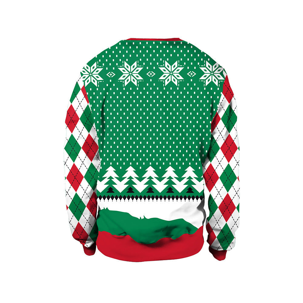 Digital Printing Christmas Round-neck Pullover
