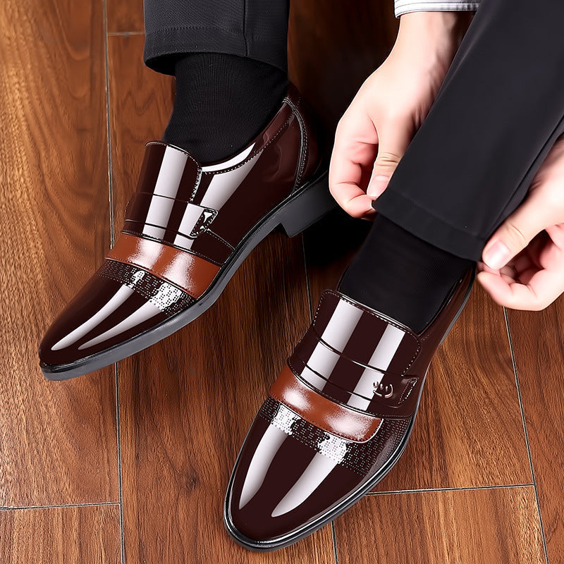 Casual Men's Set Foot Low-top Patent Leather Shoes