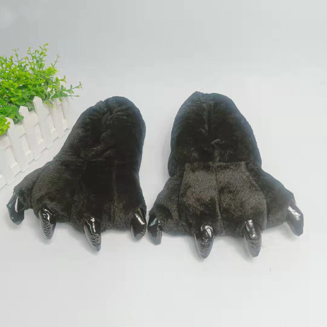 Dinosaur Paw Cotton Slippers Cartoon Couple Bag Heel Warm Shoes