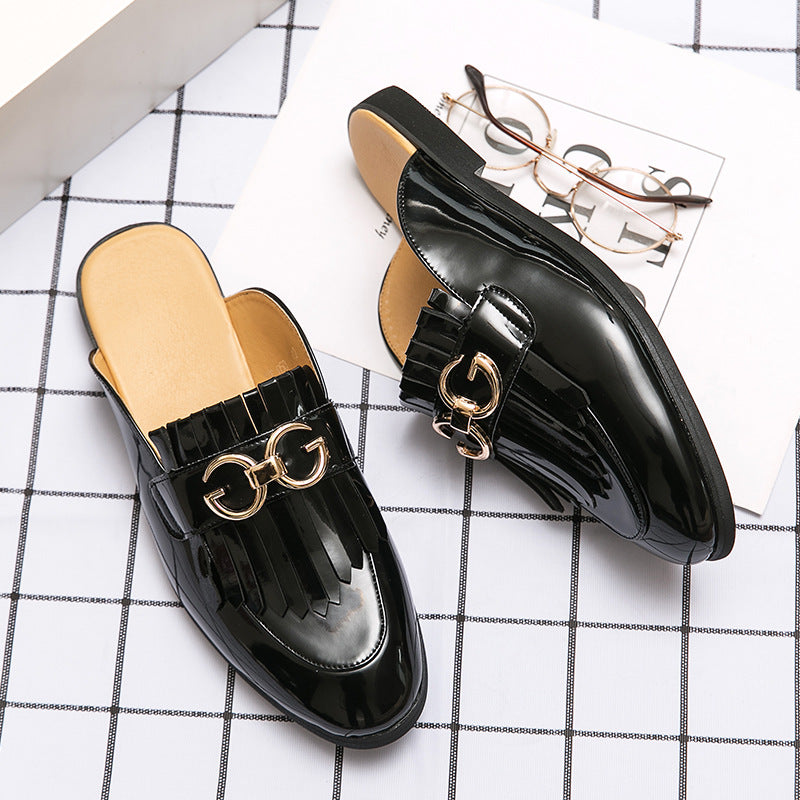 Horsebit Tassel Half Drag British Style Round Toe Unhelpful Sandals