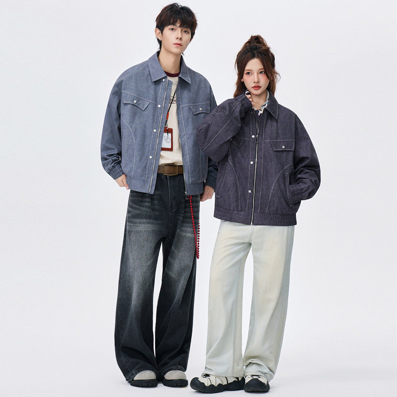 Lapel Anti-denim Personality New Print Plus Size Jacket For Men