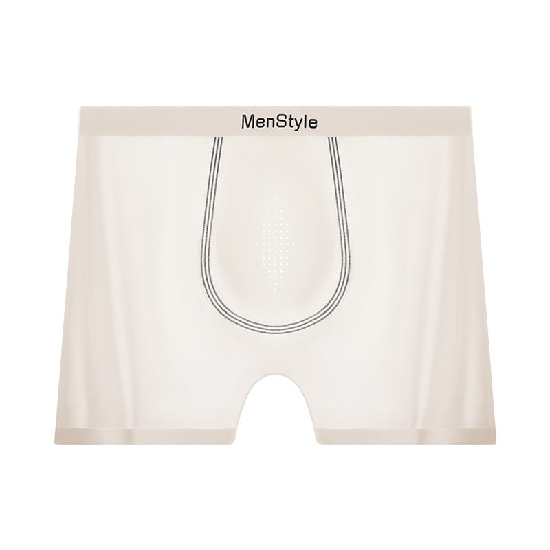 Satin Ice Silk Breathable Single-layer Bottom Crotch Seamless Boxers