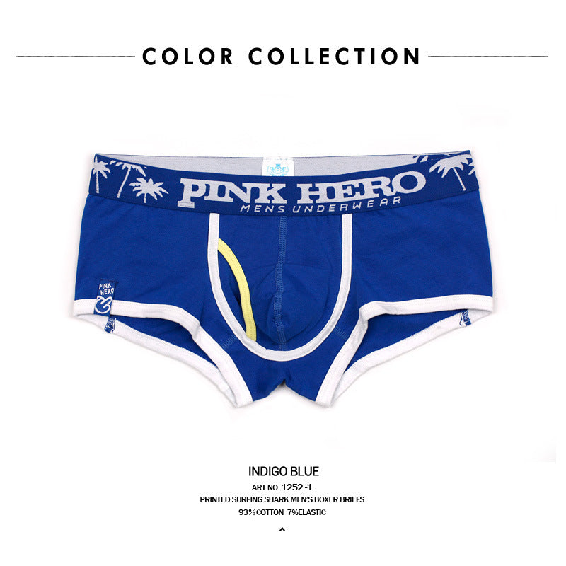 Beach Holiday Series Cartoon Printing U-bag Men's Flat Underpants