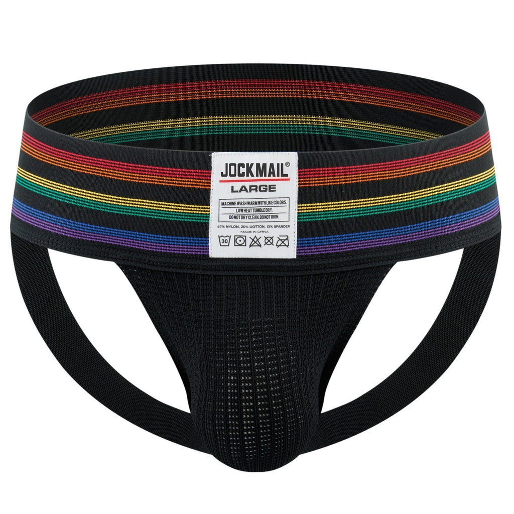 Men's T-back Wide Belt Breathable Rainbow