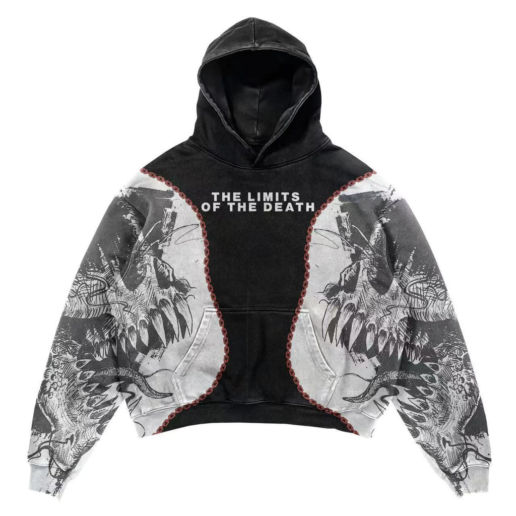Men's Casual Letter Explosion Print Hoodie