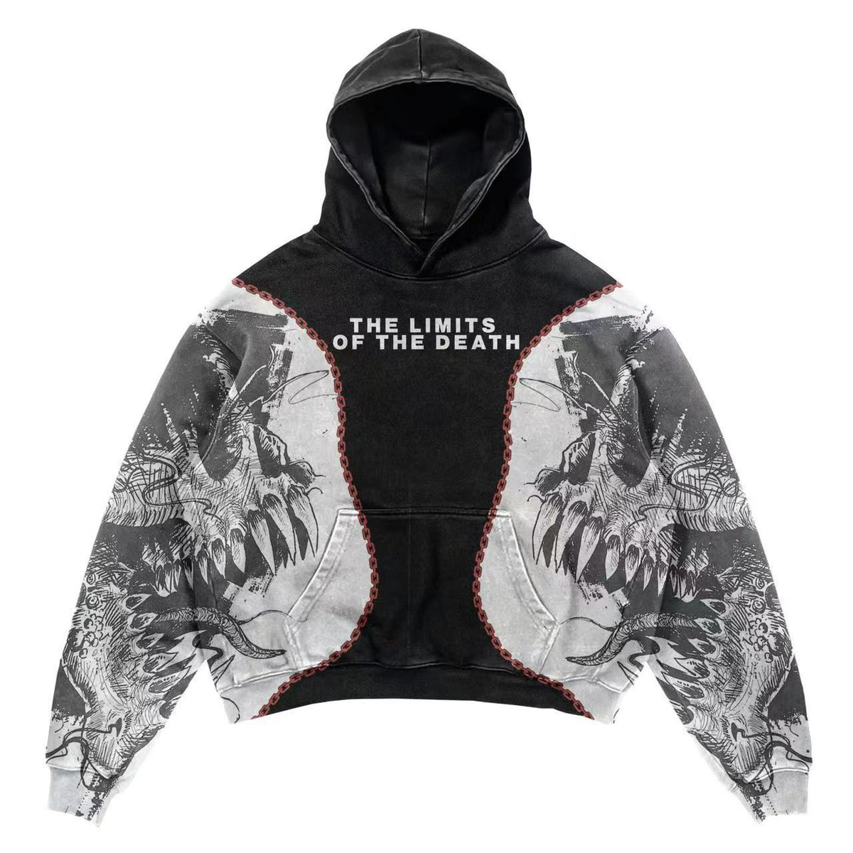 Men's Casual Letter Explosion Print Hoodie
