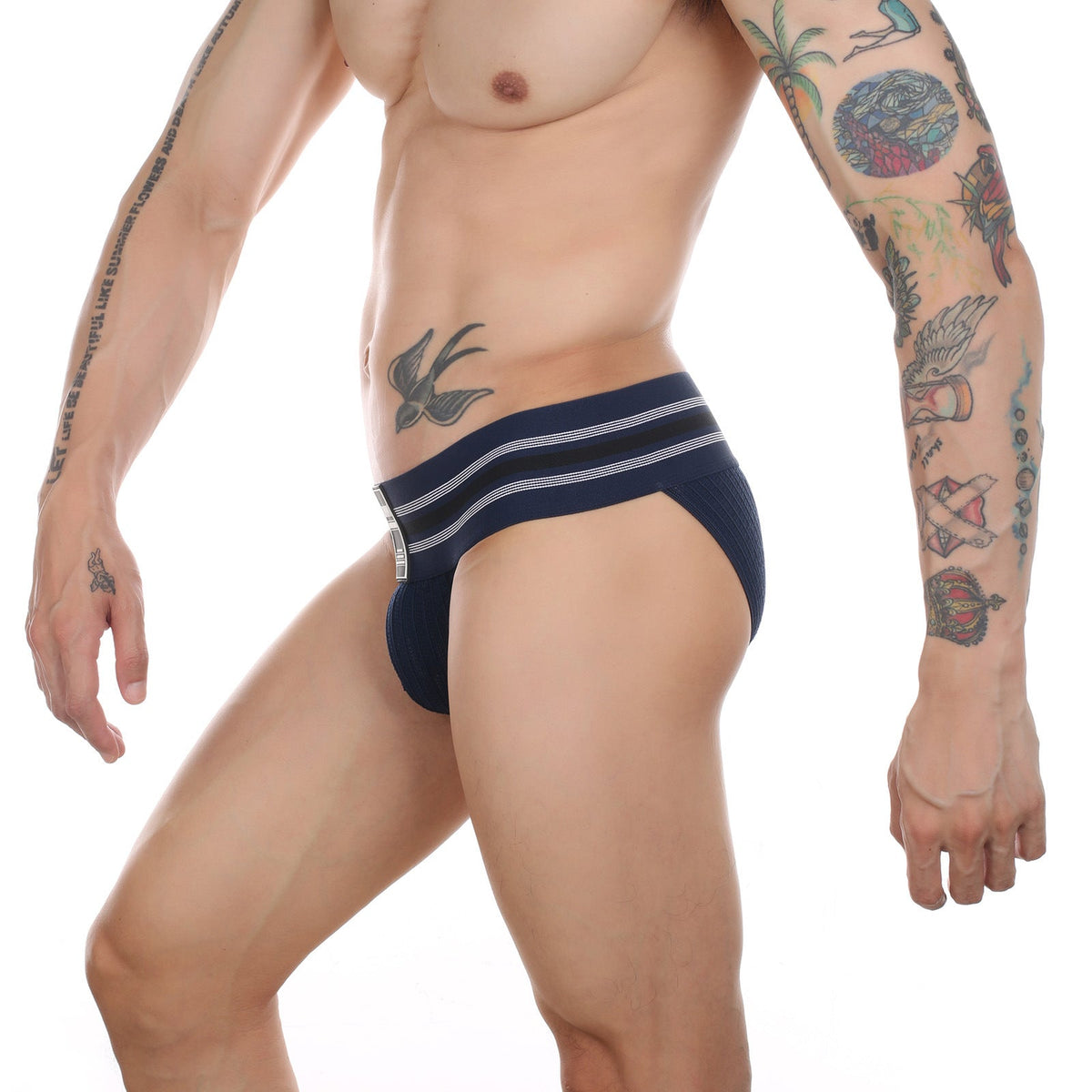 Men's Ultra-wide Waist High-cut High-elastic Rainbow Sports Underwear