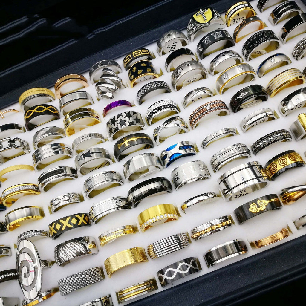 mixed Styles Of Titanium Steel And Stainless Steel Rings For Men And Women