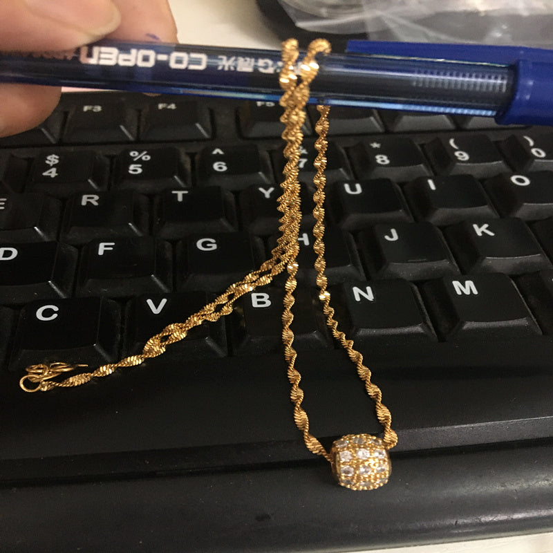 High-end Atmosphere Necklace 24k Gold Plated Bead Necklace