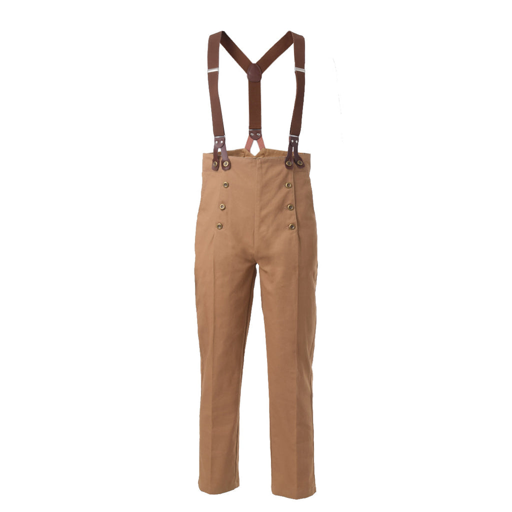 Men's Retro High Waist Double Breasted Casual Straight Pants