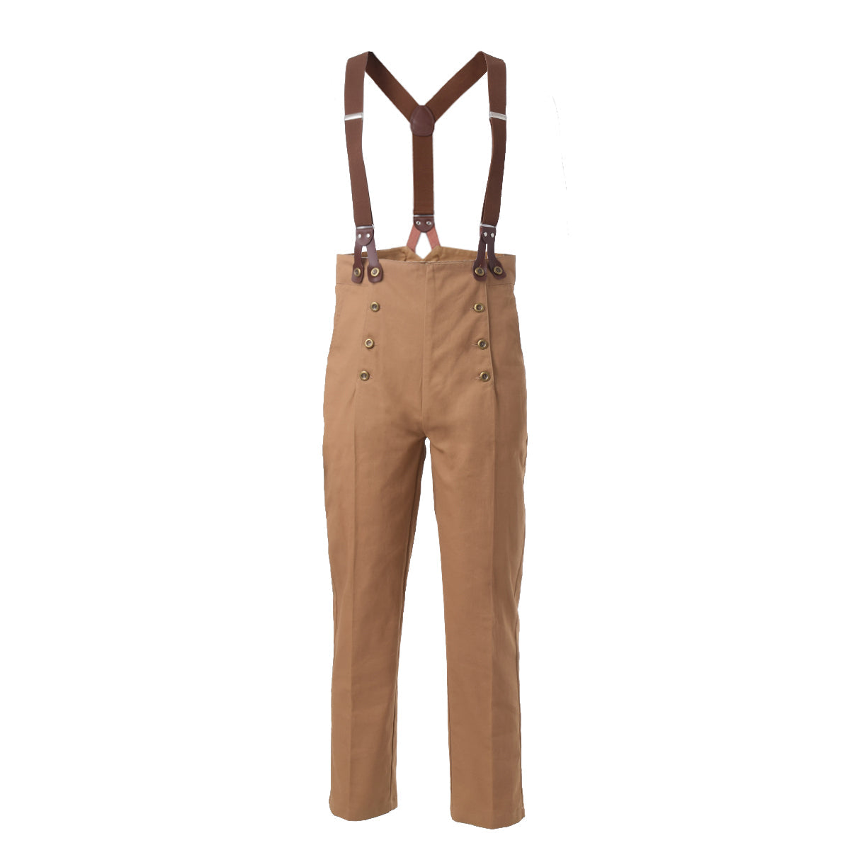 Men's Retro High Waist Double Breasted Casual Straight Pants