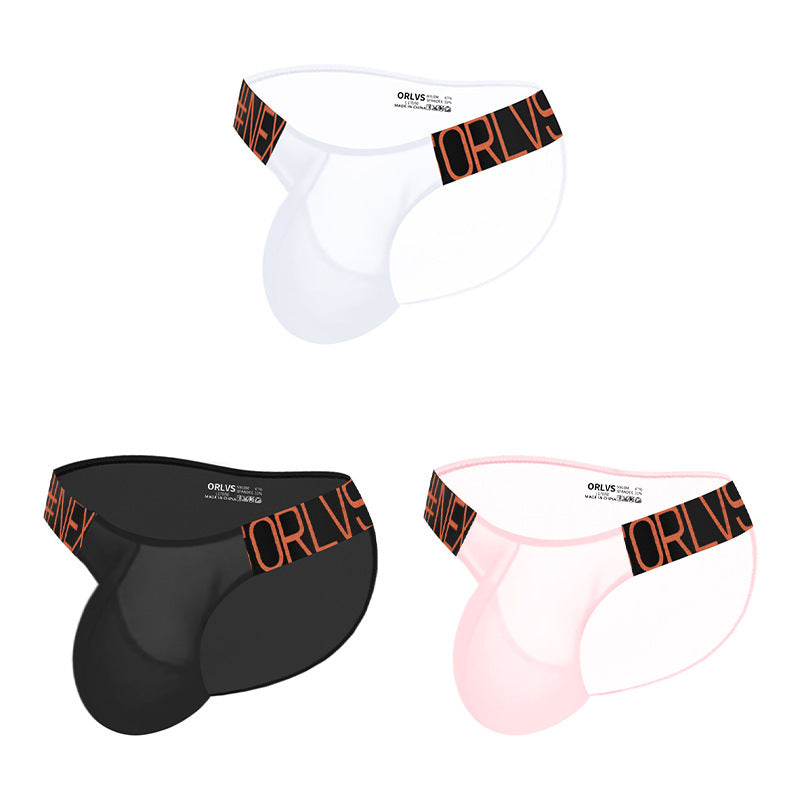 Transparent High Fork Men's Briefs Sports Low Waist Panties